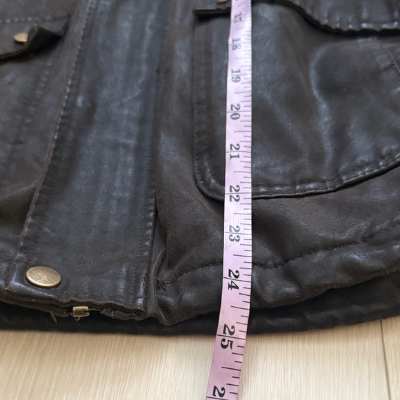 Zara Kids Chocolate Brown Leather Jacket with Hood - Picture 6 of 9